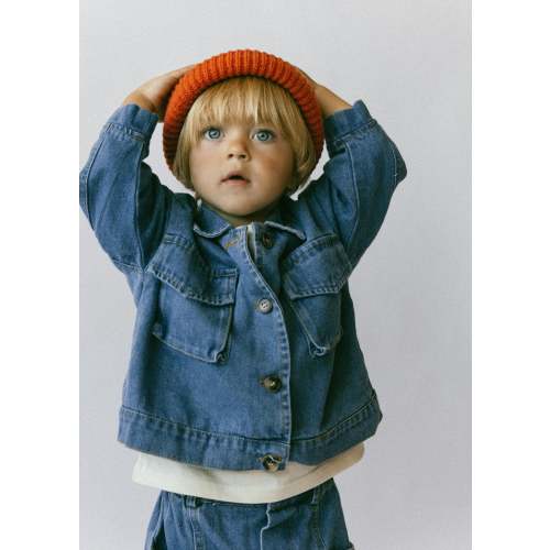 Denim Cargo Jacket- True Blue