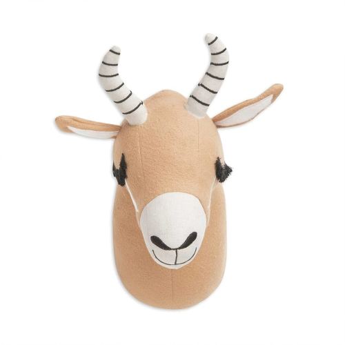 Crane Baby Safari Nursery Décor, Plush Animal Wall Décor for Boys and Girls, Antelope, 7" x 9" x 5.5"