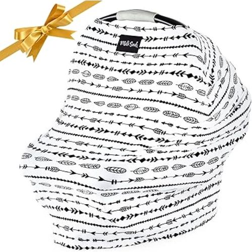 Milk Snob Original 5-in-1 Cover - Nursing Cover for Breastfeeding - Baby Car Seat Cover, Carseat Canopy & Stroller - Essential All-in-One Cover - Gift for Mom, Baby (Arrows)