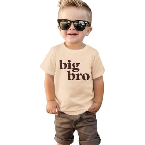 SOFEON Big Brother Shirt for Toddler Baby Boy Promoted to Big Bro Announcement T-Shirt Kids Summer Short Sleeve Tees Top