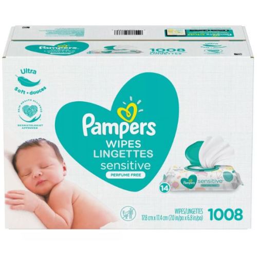 Pampers Baby Wipes Sensitive Perfume Free 14X Pop-Top Packs 1008 Count
