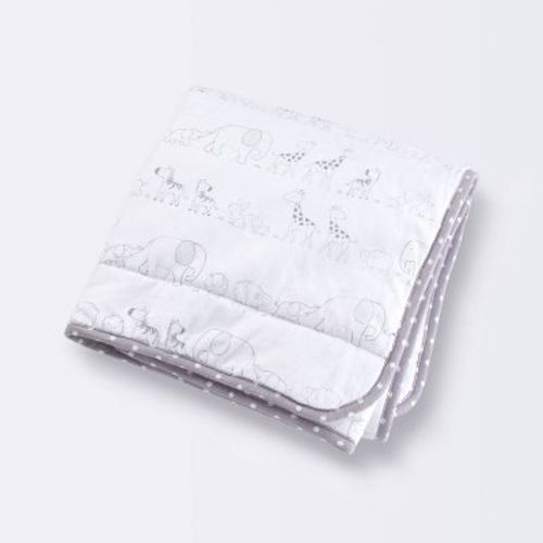 Jersey Knit Reversible Blanket Two By Two - Cloud Island™ Gray