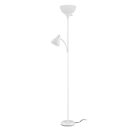 Mainstays 72" White Combo Floor Lamp with Reading Lamp, Modern Design