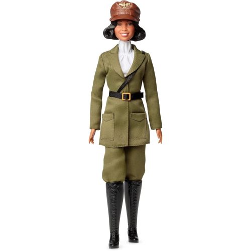 Barbie Inspiring Women Doll, Bessie Coleman Collectible Dressed in Aviator Suit with Helmet and Goggles