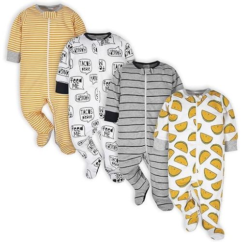 Onesies Brand Baby Boys' 4-Pack Sleep 'N Play Footies