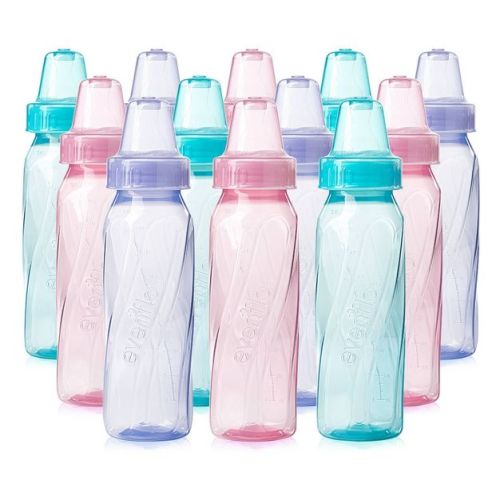 Evenflo Feeding Classic Tinted Plastic And Silicone Baby Bottles - 8oz/12ct