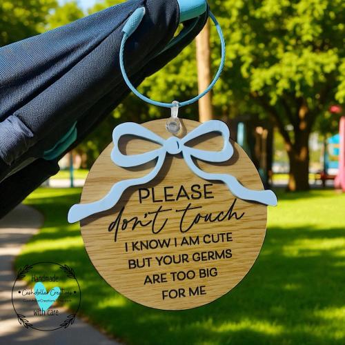 Baby Stroller Tag | Please Don’t Touch Sign for Infant | Newborn Car Seat Tag | Baby Shower Gift | Germ-Free Safety Sign | Baby Sign