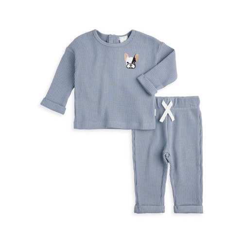 Baby Boy's Petit Lem Frenchie Thermal Sweatsuit
