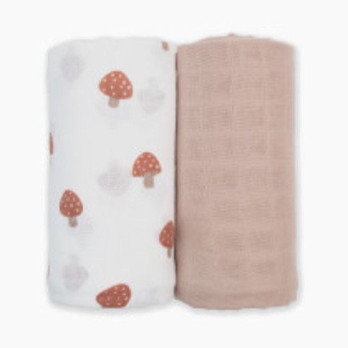 Lulujo Muslin Swaddles (2 Pack) - Mushrooms/Sand, 2