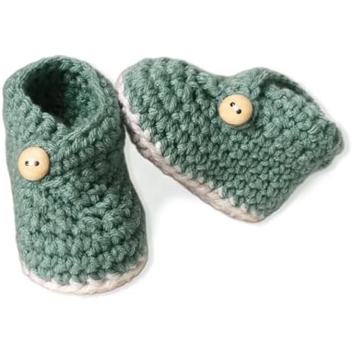 Baby Booties Hand Crochet Knit Cotton Bootie Soft Cozy Warm Socks Shoes Newborn First Walkers for Infant Boy Girl