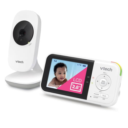 VTech VM819 Baby Monitor with Camera and Audio, 2.8” Screen Portable Baby Camera, Night Vision, 2-Way Audio, Temperature Sensor and Lullabies, Secure Transmission No WiFi, Ideal for Baby/Elderly/Pet