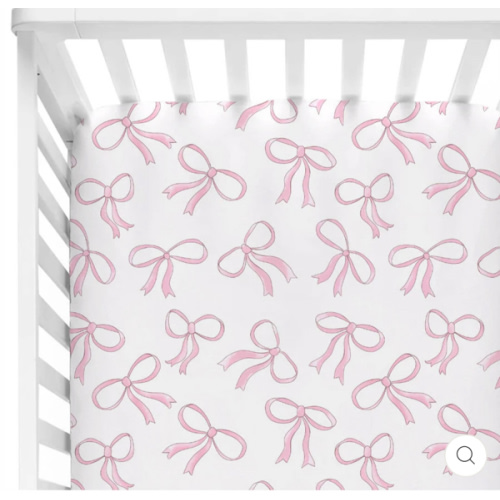 Blushing Bows Crib Sheet