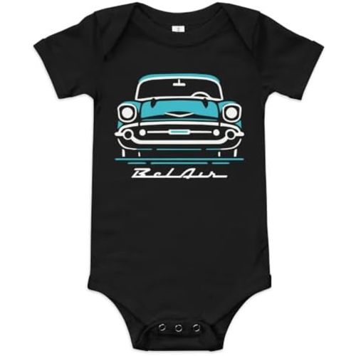 Turquoise 1957 Bel Air Onesie for Little Antique Car Lovers Baby one Piece