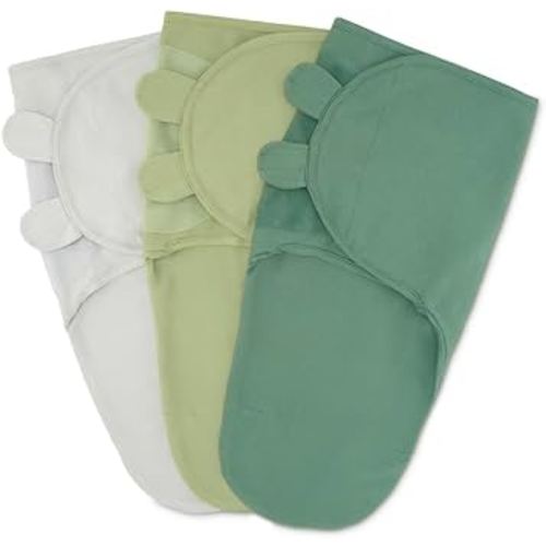 Comfy Cubs Swaddle Blanket Baby Girl Boy Easy Adjustable 3 Pack Infant Sleep Sack Wrap Newborn Babies (Small 0-3 Months, Stone, Sage, Azul)