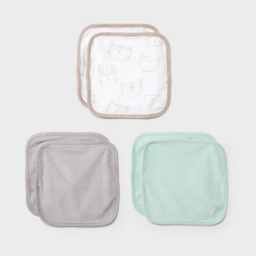 Baby 6pk Washcloth Set - Cloud Island™ Gray