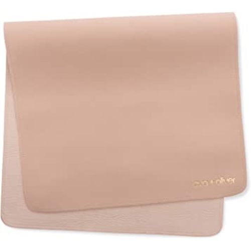 Vegan Leather Baby Changing Mat - Multipurpose Portable Wipeable Diaper Pad - Foldable for Travel (16 x 30 in) (Pink Sand)