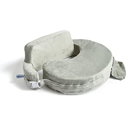 My Brest Friend Super Deluxe Nursing Pillow for Breastfeeding and Bottlefeeding with Lumbar Support, Convenient Pocket and Removable Slipcover, Platinum