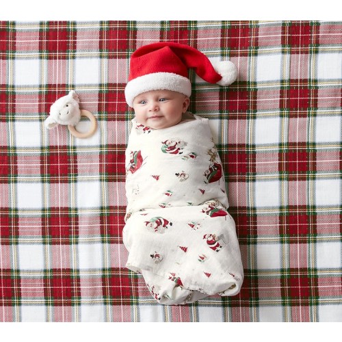 My First Christmas Organic Muslin Swaddle Set