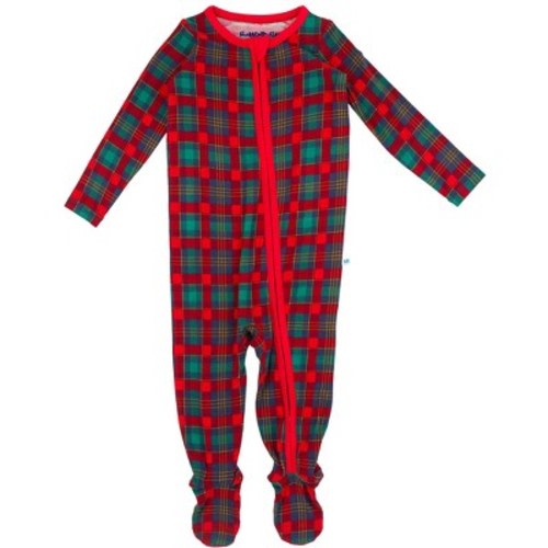 RuggedButts SoftSnooze Baby Boys One Piece Footie Pajamas - Merry Memories Plaid, 0-3m