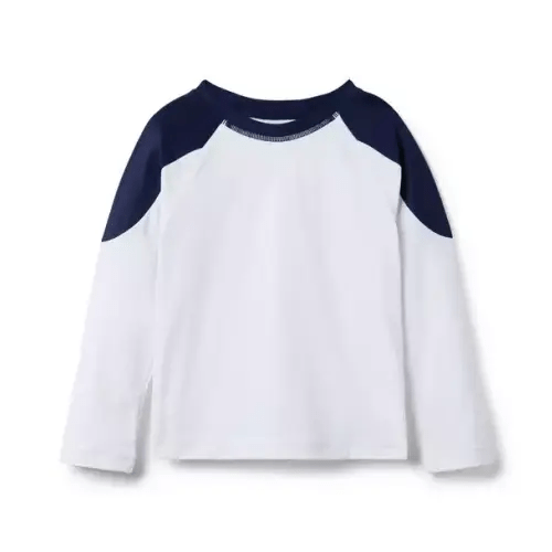 Boy White Colorblock Rash Guard by Janie and Jack