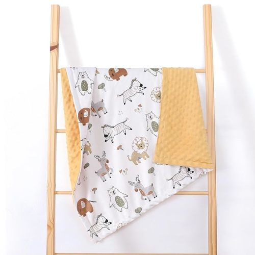 Soft Baby Boy Girl Blanket: Minky Baby Blankets Unisex - Reversible 3D Dotted Plush Fuzzy Warm Fleece for Crib Bouncer Car Seat Bassinet Stroller 30x40 Inch,Small Dear Bear Lions Animal Safari