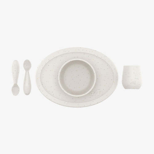 First Foods Set / Silicone Spoon, Cup & Suctioning Bowl for Infants– ezpz