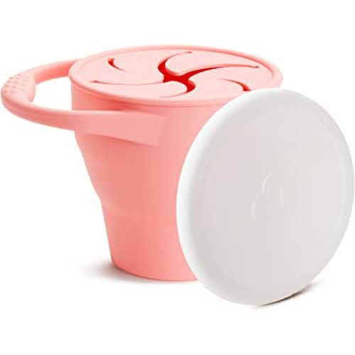 Munchkin® C’est Silicone! Collapsible Toddler Snack Catcher® Cup with Lid, Coral