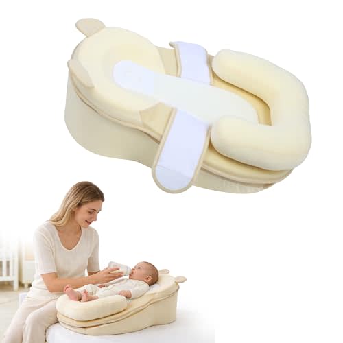 Baby Feeding Pillow, Anti Overflow Feeding Pillow for Reducing Spit-Up, Safety Nursing Pillow, Baby Lounger Reflux Wedge Breastfeeding, Removable top and Bottom