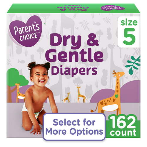 Parent's Choice Dry & Gentle Diapers Size 5, 162 Count (Select for More Options)