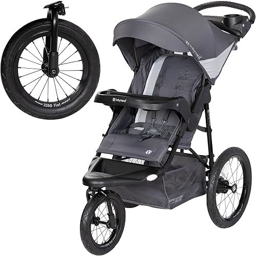 Baby Trend Expedition® Zero Flat Jogger with LED Lights, Dash Grey