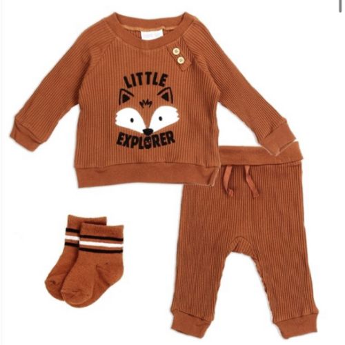 BLOOMIN BABY Boys Newborn 3PC Ribbed Set