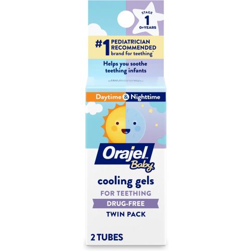 Orajel Baby Daytime & Nighttime Cooling Gels for Teething, 0.18 Oz, 2-Pack