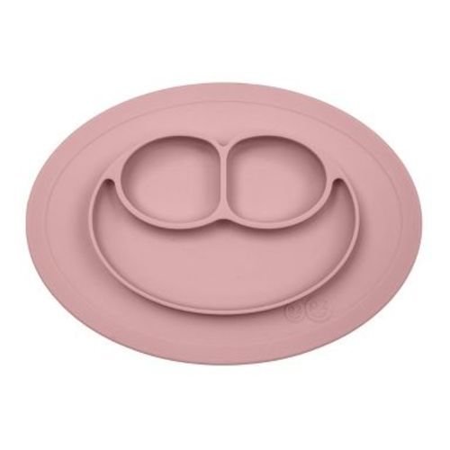 ezpz Mini Mat Plate - Blush: Silicone, Oval Shape, Solid Pattern, BPA-Free