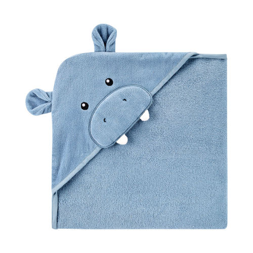 Hippo Hooded Towel - Blue