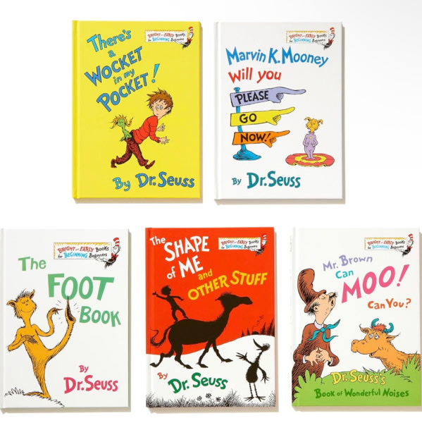 Dr. Seuss Bright & Early Book Boxed Set Collection: The Foot Book; Marvin K. Mooney Will You Please Go Now!; Mr. Brown Can Moo! Can You?, The Shape of ... Other Stuff; There's a Wocket in My Pocket!