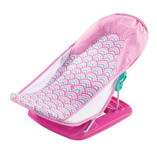 Summer Infant Deluxe Baby Bather (Bubble Waves) - Bath Support for Use in the Sink or Bathtub - Includes 3 Reclining Positions