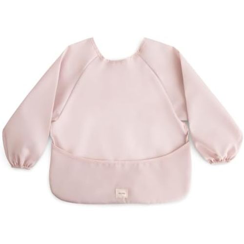 mushie Long Sleeve Baby Bib | Mess Free & Waterproof Fabric for Toddlers | Adjustable Fit for Ages 6-24 Months