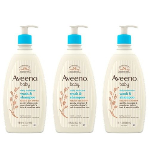 Aveeno Baby Lavado Suave y Champú Extracto de Avena Natural, 3 x 18 fl. oz