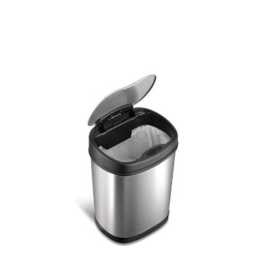 Nine Stars 3.2gal/12l Motion Sensor Trash Can Silver: Stainless Steel, Kitchen, Rectangle, Trash Can With Lid