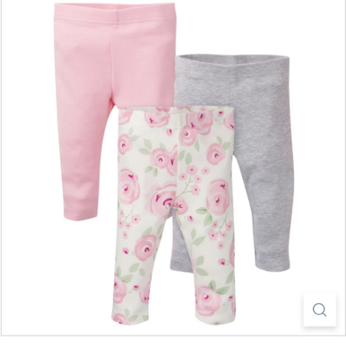 3-Pack Baby Girls Pink, Gray, & Floral Leggings – Gerber Childrenswear