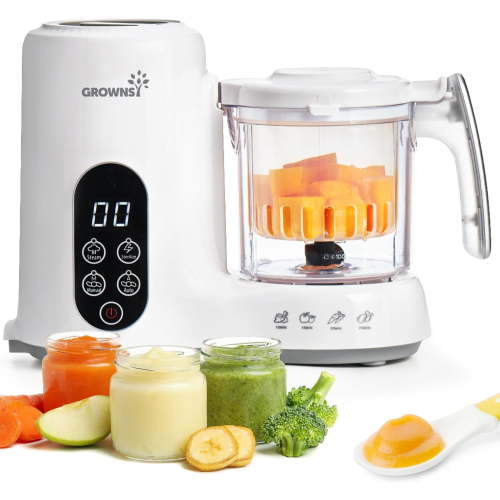 Grownsy Baby Food Maker Multi-Function,Constant Temperature 24h, Auto Cooking & Grinding,White