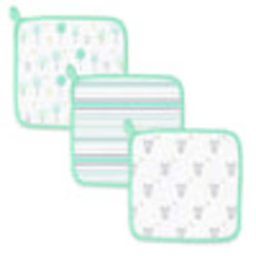 Muslin Washcloths - Green Woodland (Set of 3) – SwaddleDesigns