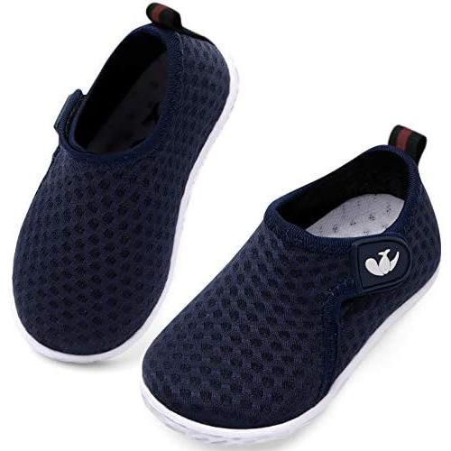 JIASUQI Baby Boys Barefoot Swim Pool Water Shoes 0-6m; dot navy