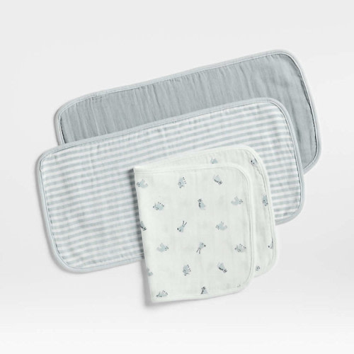 Baby's First Organic Cotton Gauze Baby Burp Cloth, Set of 3