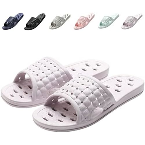 Shower Shoes Quick Dry Non-Slip Bathroom Slippers for Men Women Dorm Home Slides