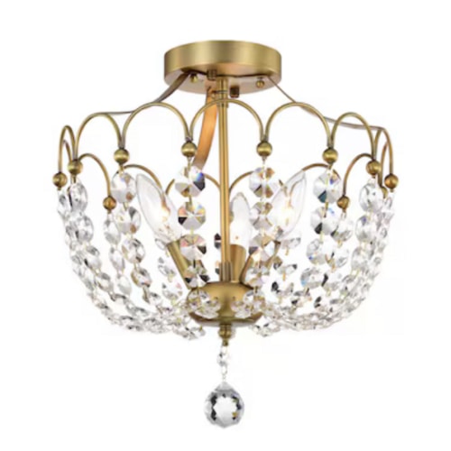 Edvivi Eloise 3-Light Brass Semi mount light ESJ6448VB at Lowes.com