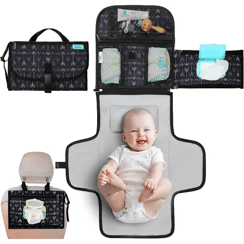 Kopi Baby Portable Diaper Changing Pad - Baby Changing Pad & Diaper Changer Travel Bag, Baby Changing Mat, Portable Changing Pad for Baby - Baby Changing Station, Infant Gift - Black Arrow