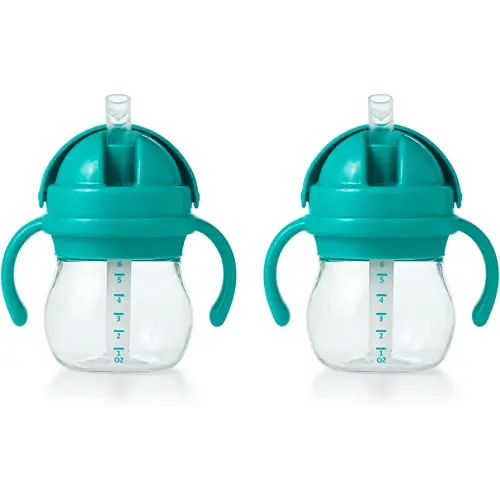 OXO Tot Transitions Straw Cup With Handles 6 oz - Teal - 2 Pack