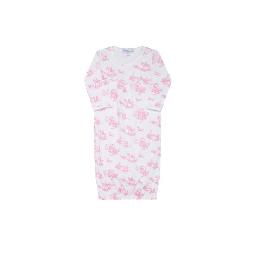 Pink Toile Baby Gown - Baby
