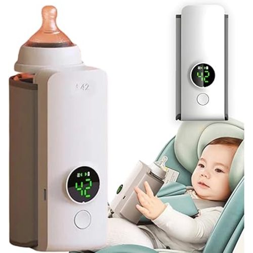 Bottle Buddy Bottle Warmer, Hugwarm Bottle Warmer, Bottle Warm Baby Bottle Warmer, SnuggleHeat Portable Bottle Warmer with LCD Display, just for Keep Milk Warm NOT for Heat Up from Cold (White)